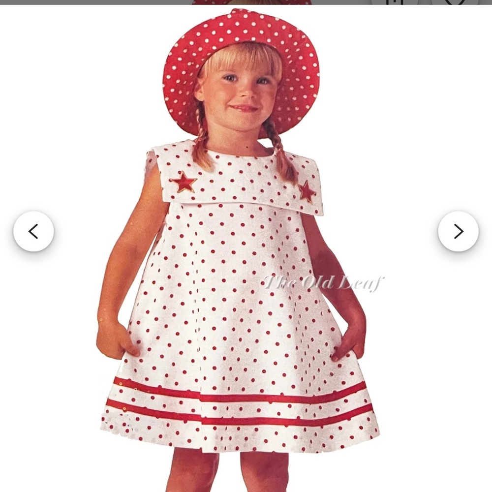 Vintage Baby Girl Red Sailor Dress